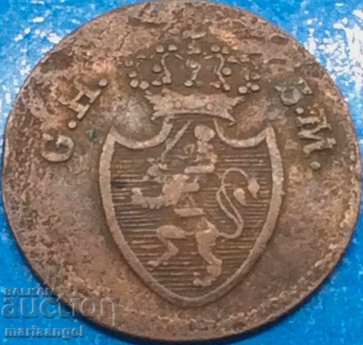 Παράδοση 1 pfennig 1819 Σαξονία Γερμανία χαλκός