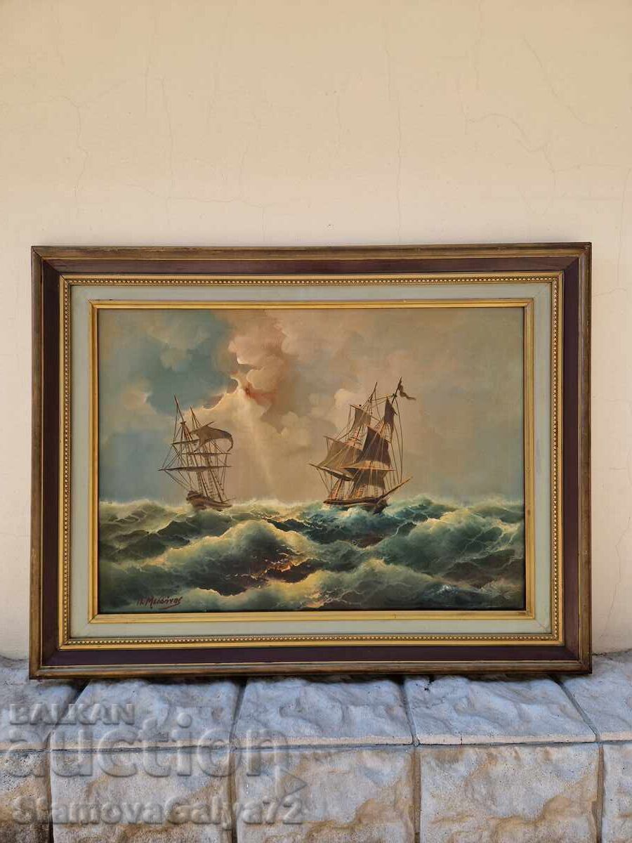 Υπέροχη πρωτοποριακή ελαιογραφία σε καμβά με τιμή 276.00 BGN | € 141.12