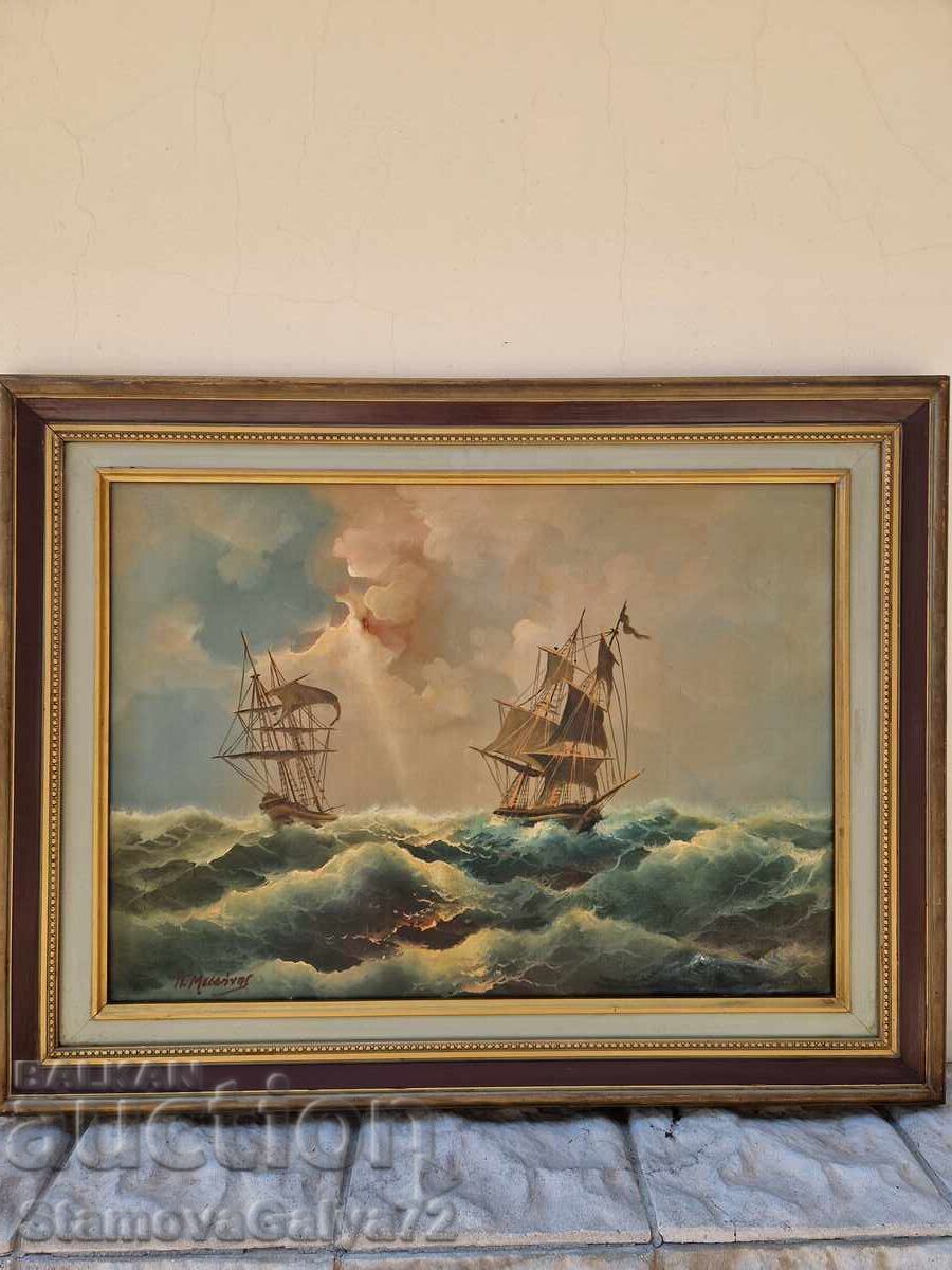 Δημοπρασία Υπέροχη πρωτοποριακή ελαιογραφία σε καμβά