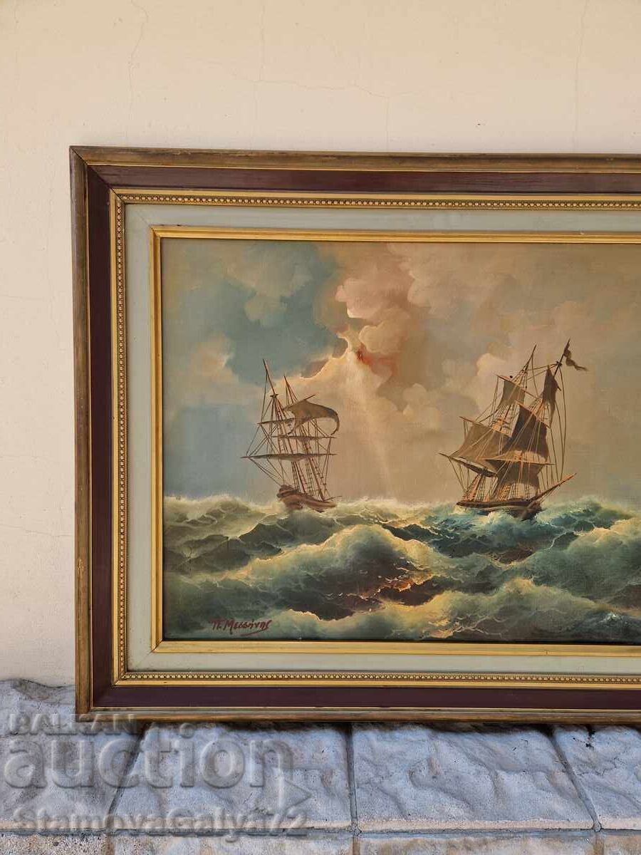 Υπέροχη πρωτοποριακή ελαιογραφία σε καμβά - 5