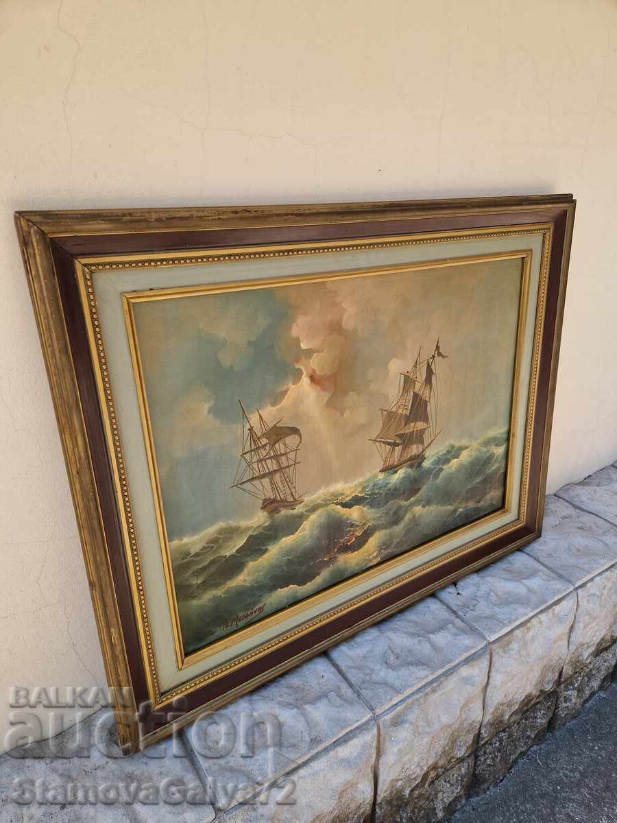 Υπέροχη πρωτοποριακή ελαιογραφία σε καμβά - 6