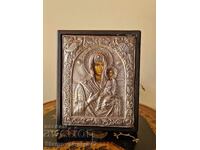 Wonderful antique silver icon with certificate and markings