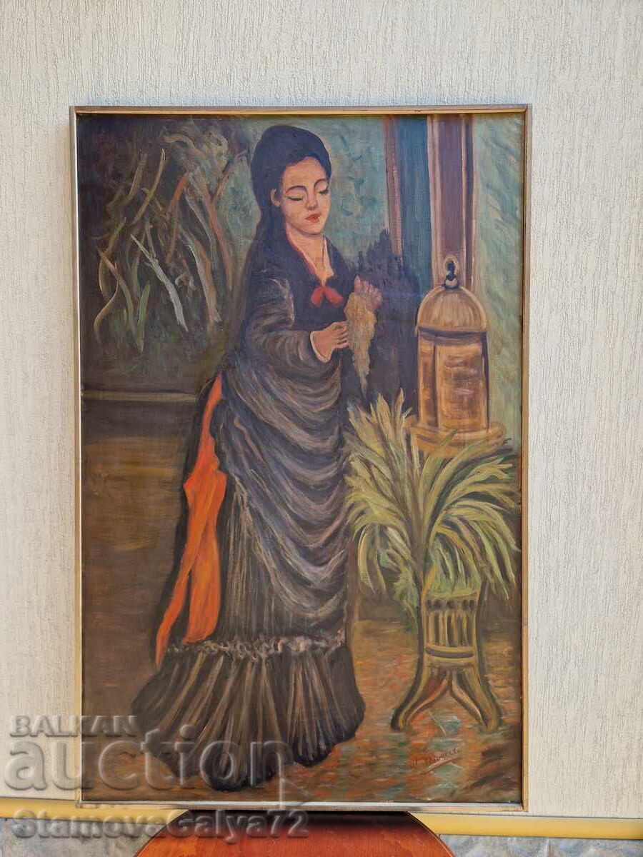 Огромна антикварна уникална картина масло върху платно с цена 488.00 лв. | € 249.51