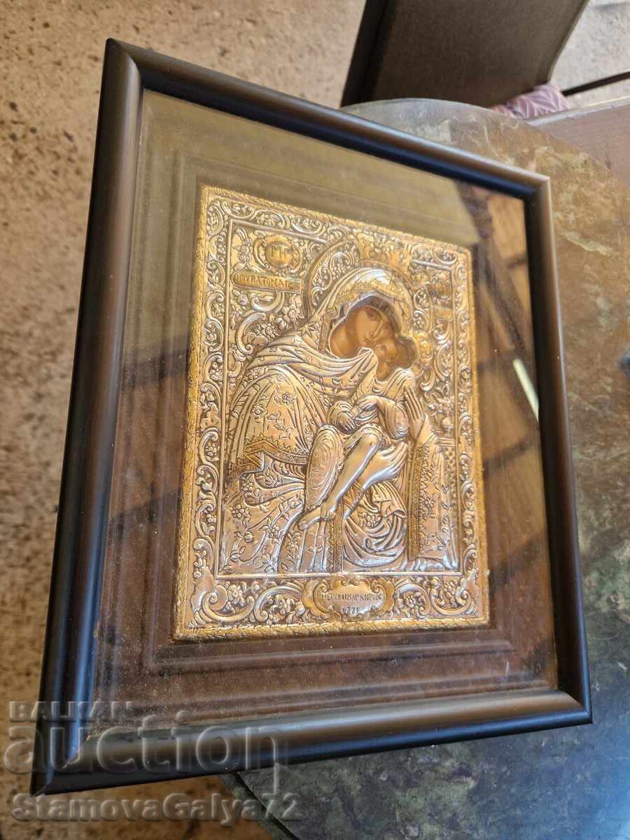 Delivery of Beautiful antique silver icon with certificate and hallmarks