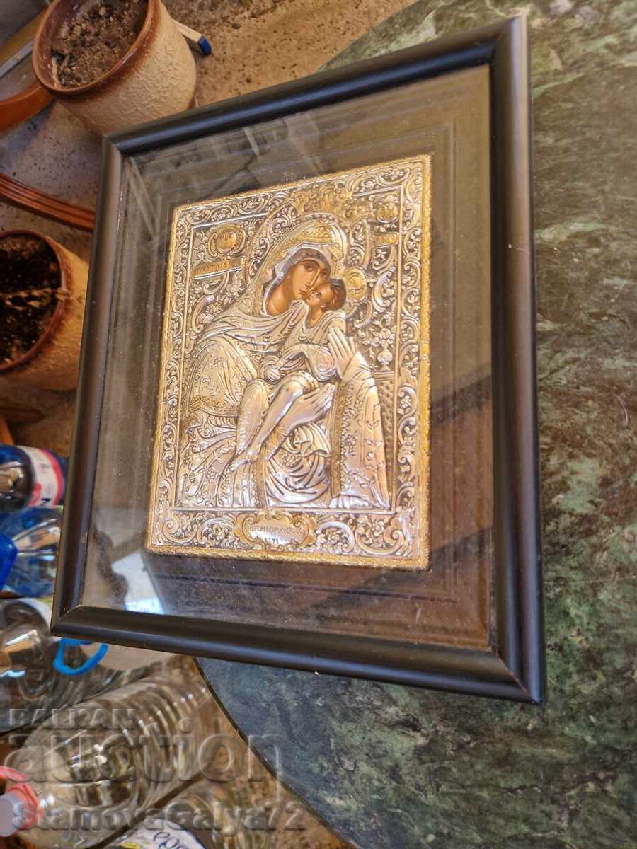 Beautiful antique silver icon with certificate and hallmarks - 5