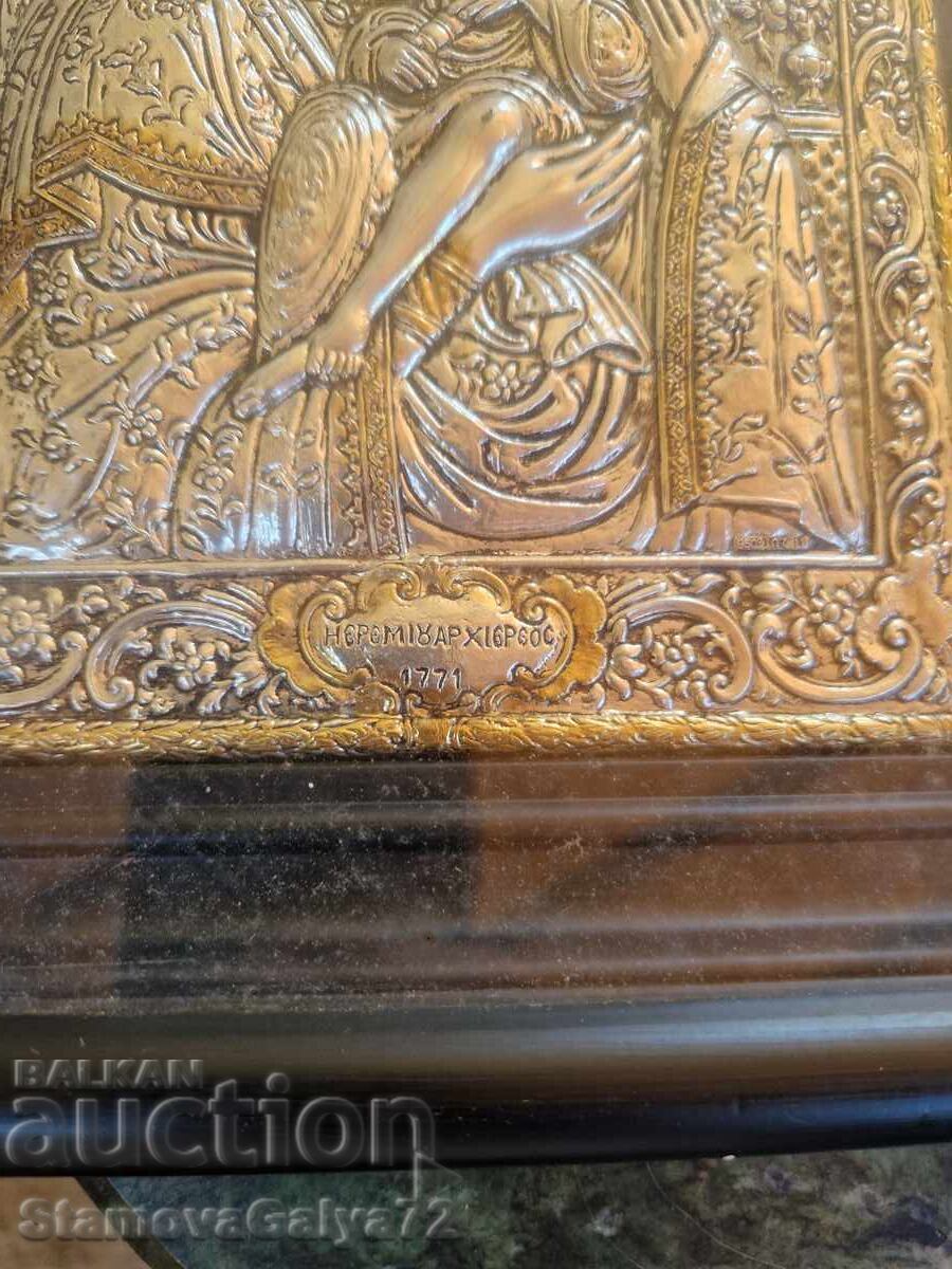 Beautiful antique silver icon with certificate and hallmarks - 6