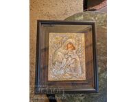 Beautiful antique silver icon with certificate and hallmarks