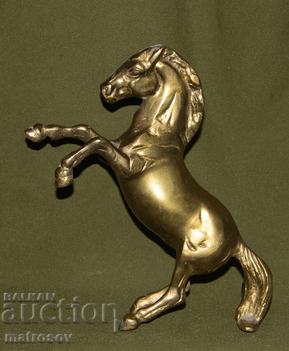 Αυθεντικό χάλκινο γλυπτό όρθιου αλόγου - 5
