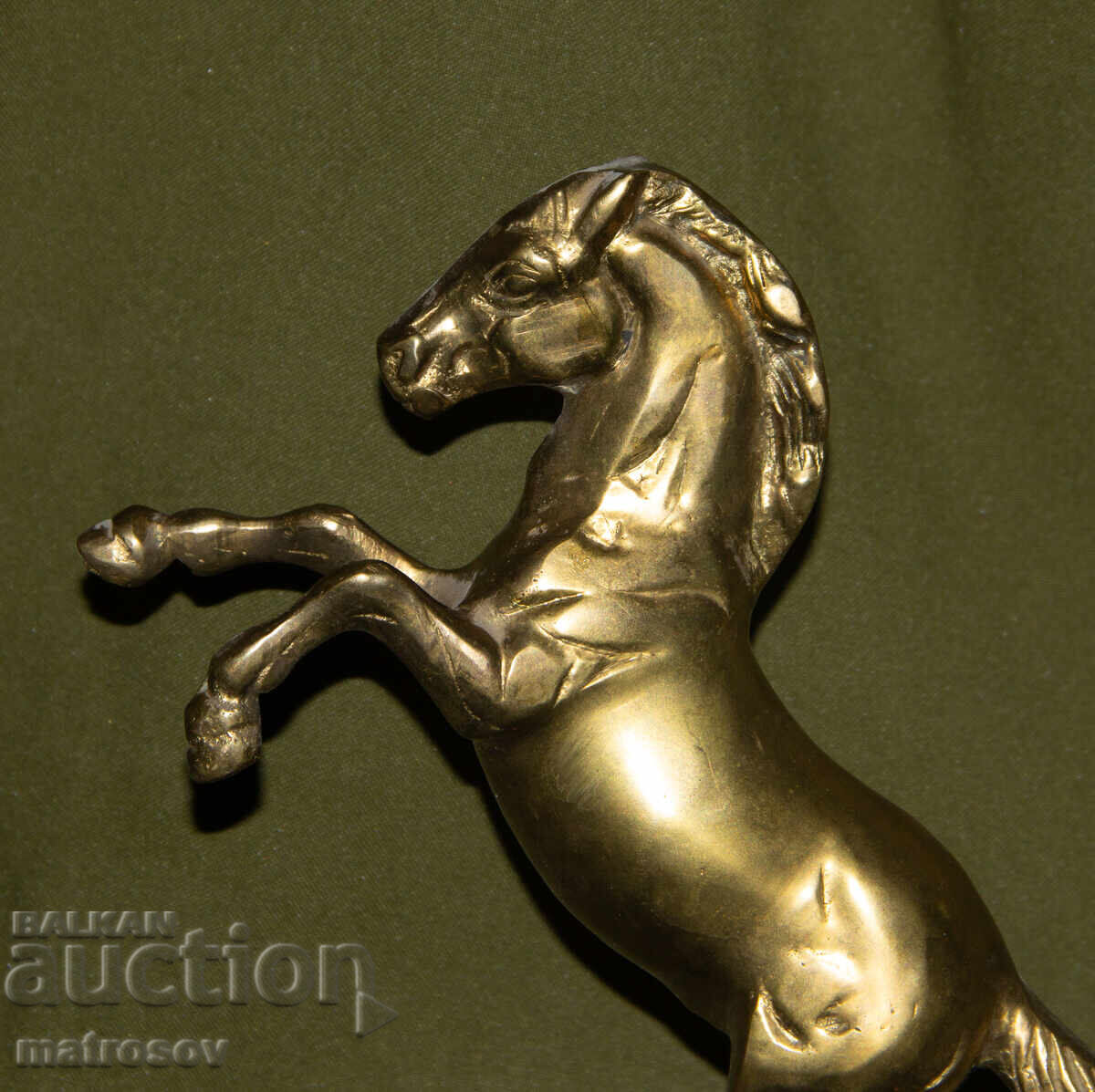 Αυθεντικό χάλκινο γλυπτό όρθιου αλόγου - 6