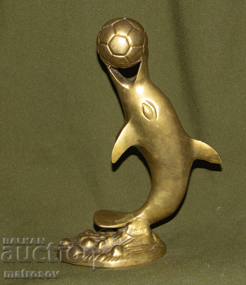 Sculptură de bronz originală, delfin - 6