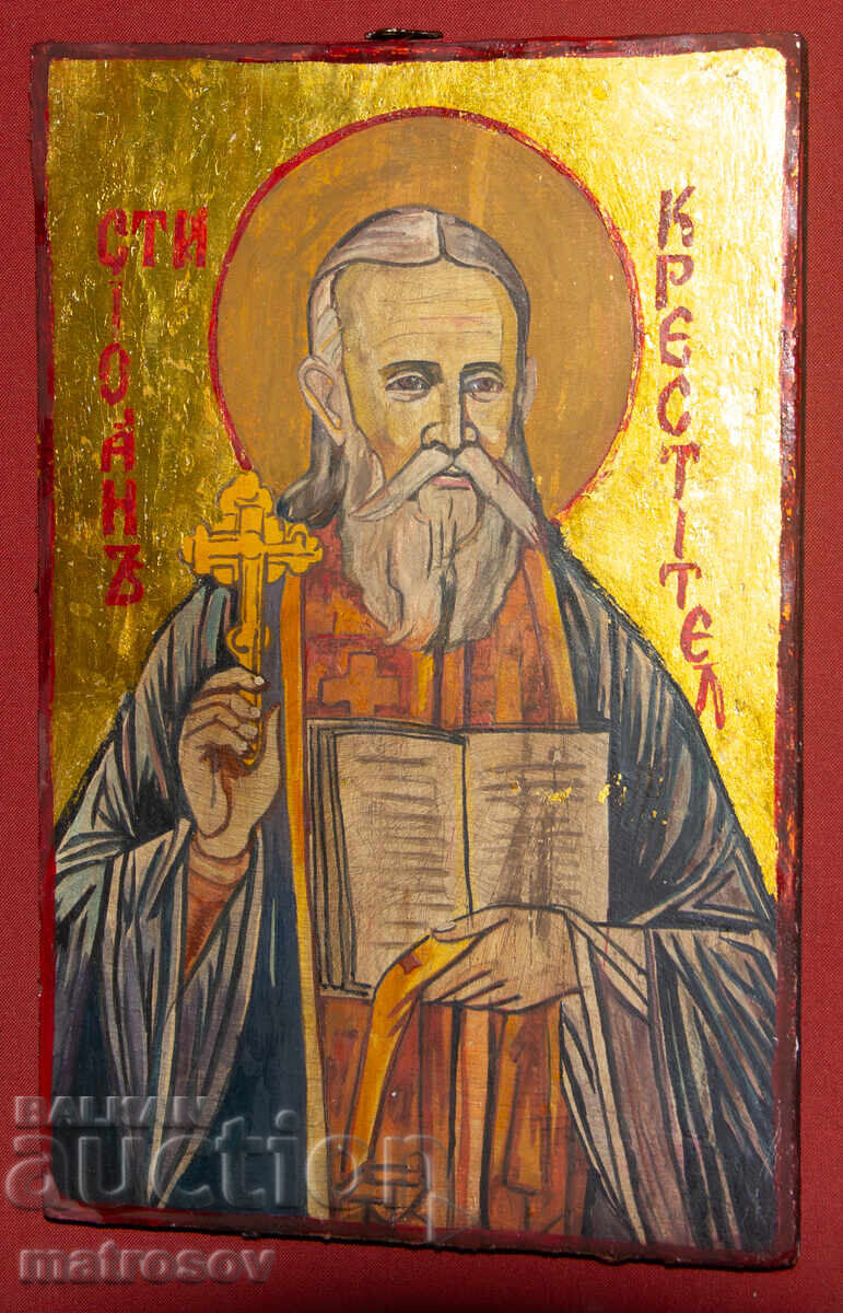 Icoană pictată manual în tempera Ioan Botezătorul Icoană pictată manual în tempera Ioan Botezătorul