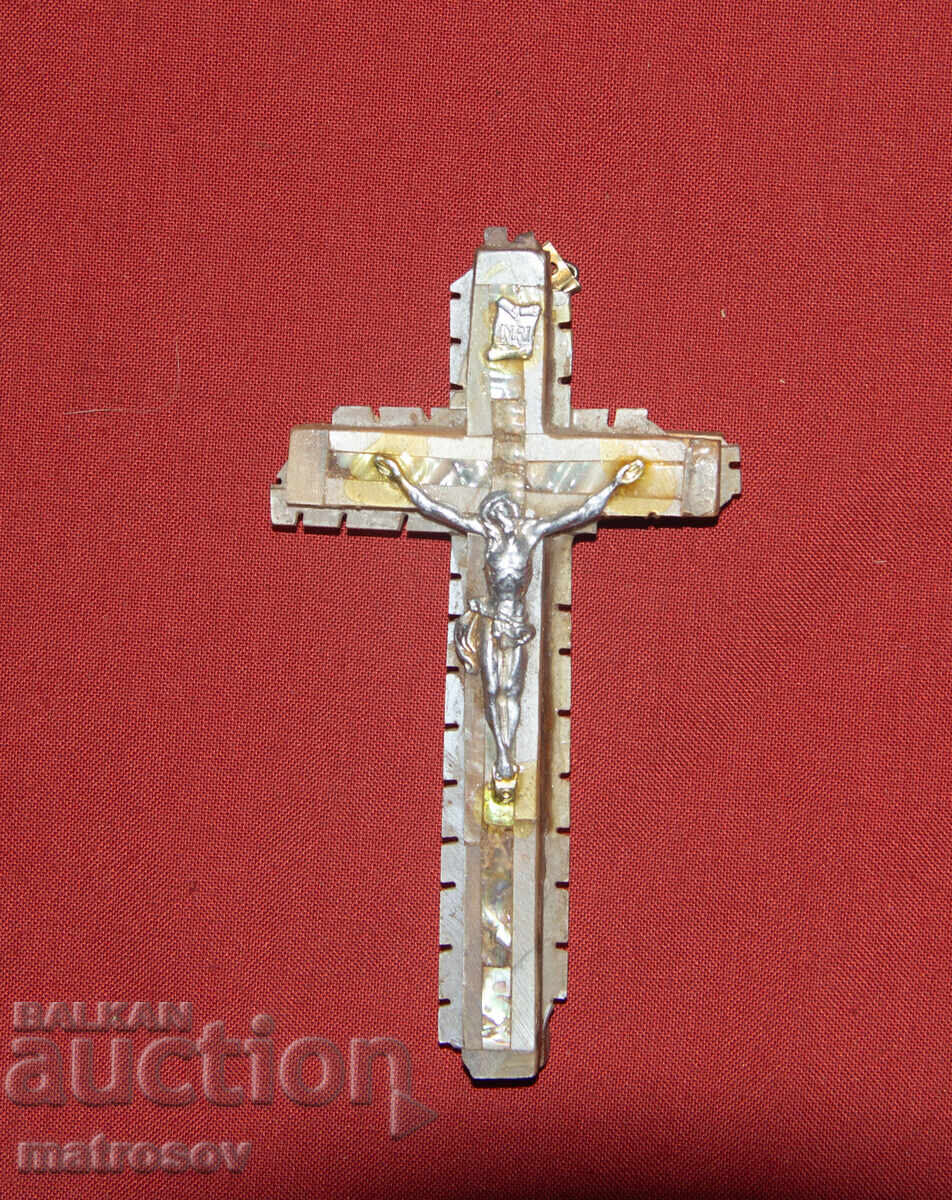 Cruce veche, răstignire sidef metal - 5