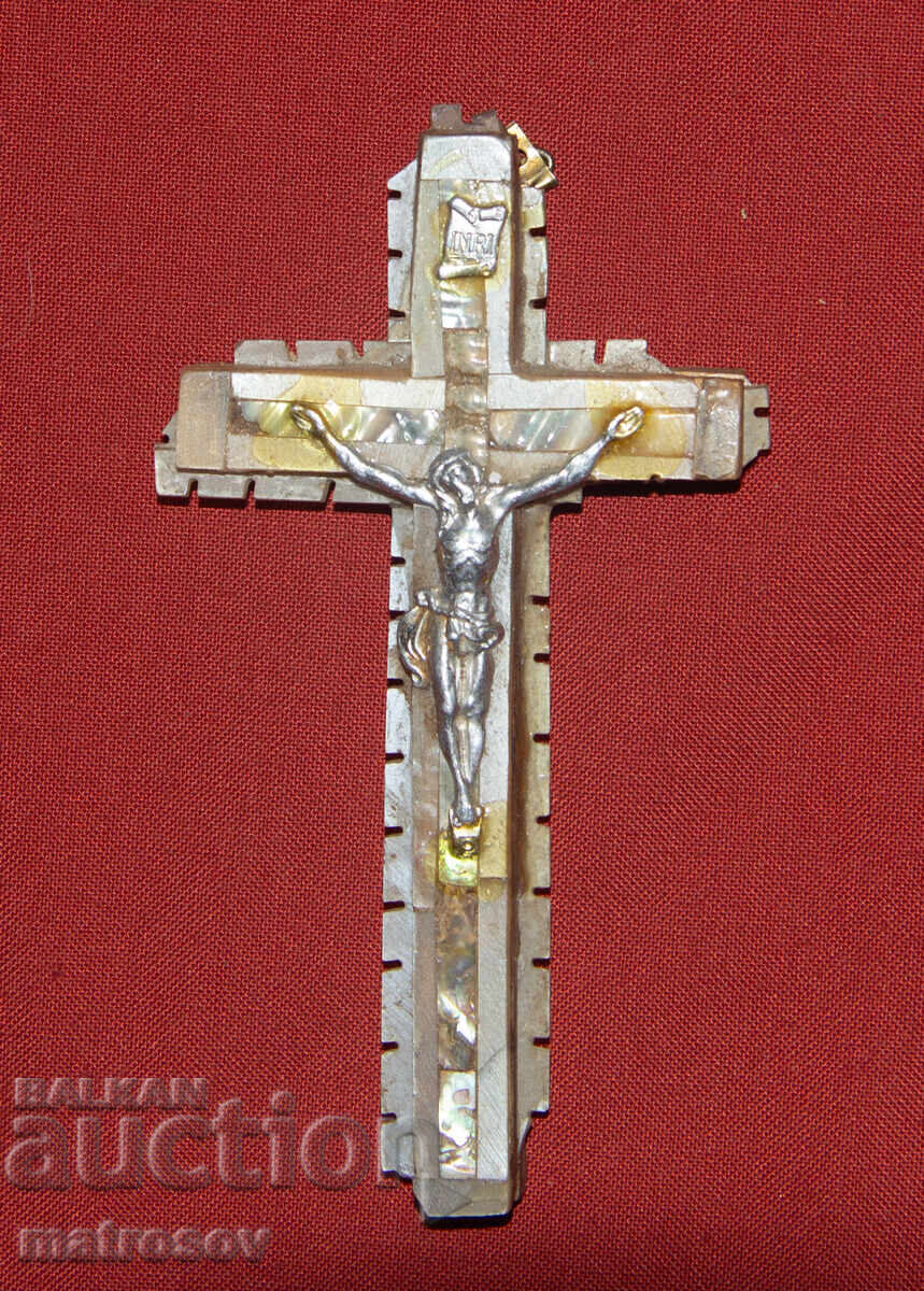 Cruce veche, răstignire sidef metal