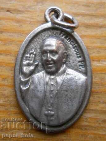 Silver-plated pendant "Pope Francis"