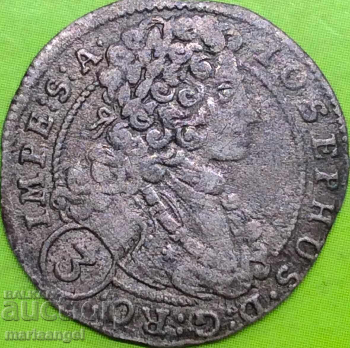 Delivery of Joseph I 3 Kreuzer 1709 Austria Bohemia RDR - rare Delivery of Joseph I 3 Kreuzer 1709 Austria Bohemia RDR - rare