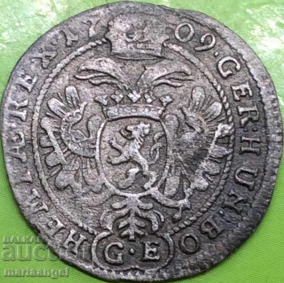 Joseph I 3 Kreuzer 1709 Austria Bohemia RDR - rare - 5 Joseph I 3 Kreuzer 1709 Austria Bohemia RDR - rare - 5