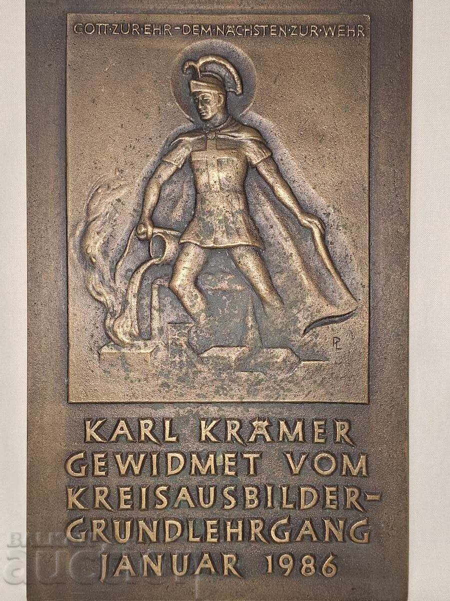 Heavy bronze panel plaque award with price 70.00 BGN | € 35.79 Heavy bronze panel plaque award with price 70.00 BGN | € 35.79