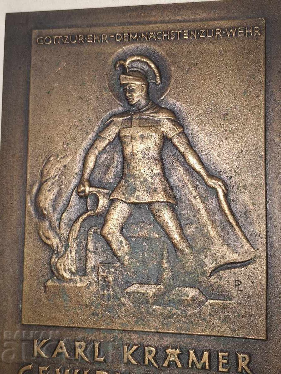 Auction Heavy bronze panel plaque award Auction Heavy bronze panel plaque award