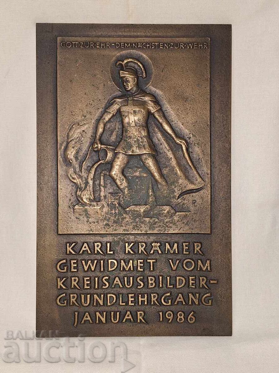 Heavy bronze panel plaque award Heavy bronze panel plaque award