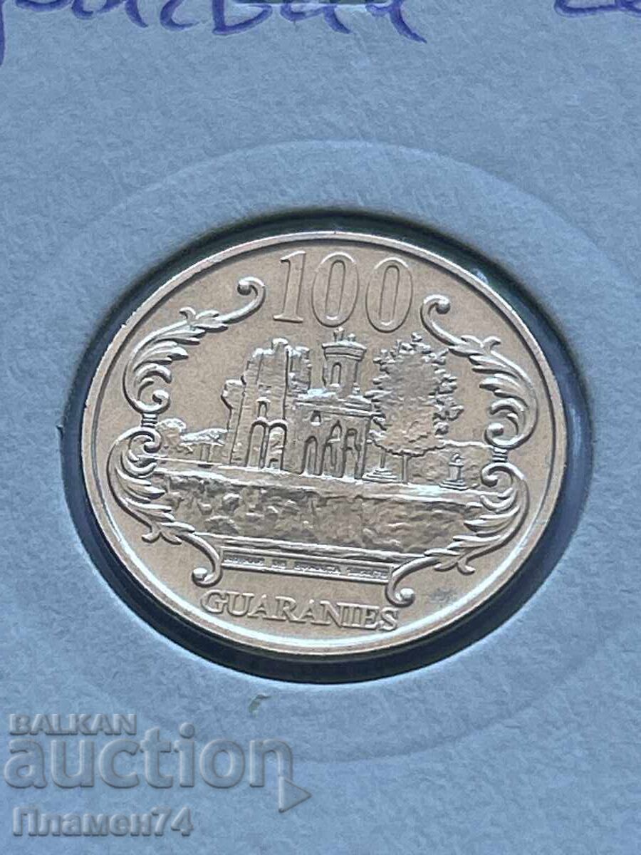 100 guarani 2007 Paraguay cu preț 2.00 BGN | € 1.02