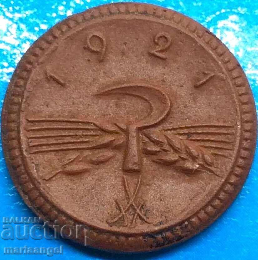 20 пфенига 1921 Германия Саксония WWI - перва Световна война - 5