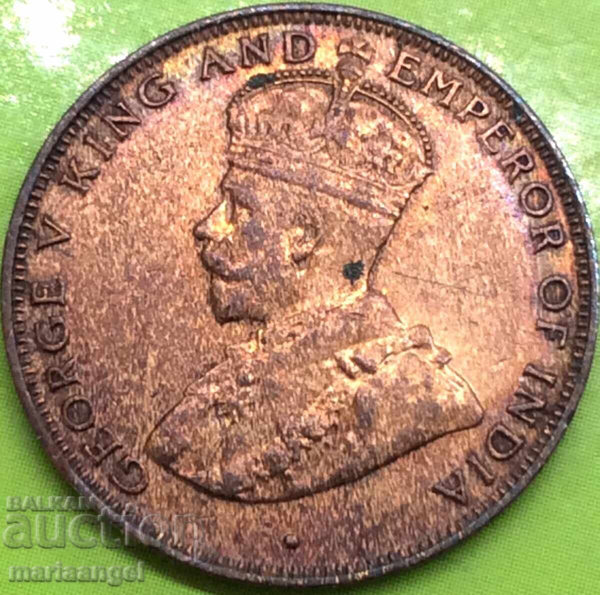 Hong Kong 1 Cent 1934 George V Bronze with price 18.00 BGN | € 9.20