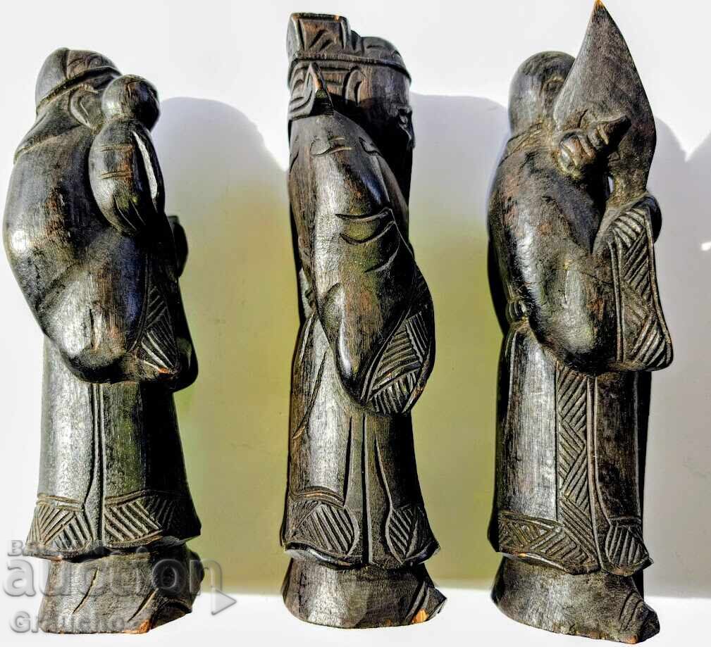 Аукцион Статуетки дърворезба на древнокитайските богове на щастието,