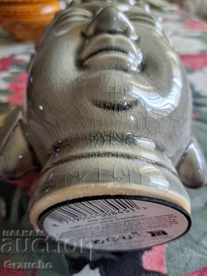 Buddha din porțelan masiv cu efect craquelé - 6