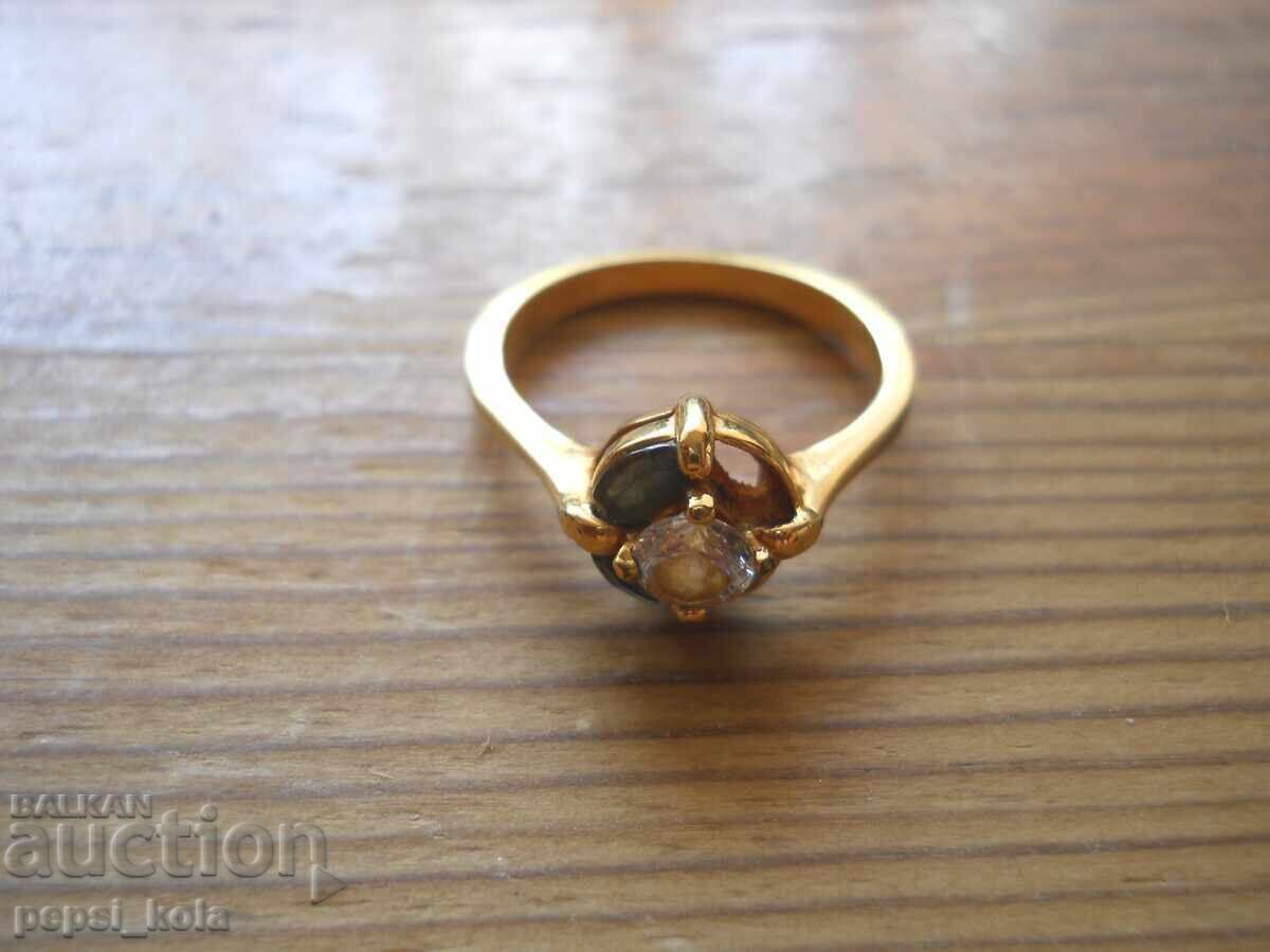 Gold-plated ladies' ring with stones with price 3.00 BGN | € 1.53