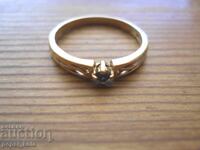 Gold-plated silver ring with aquamarine - 2.10 g / 925 silver