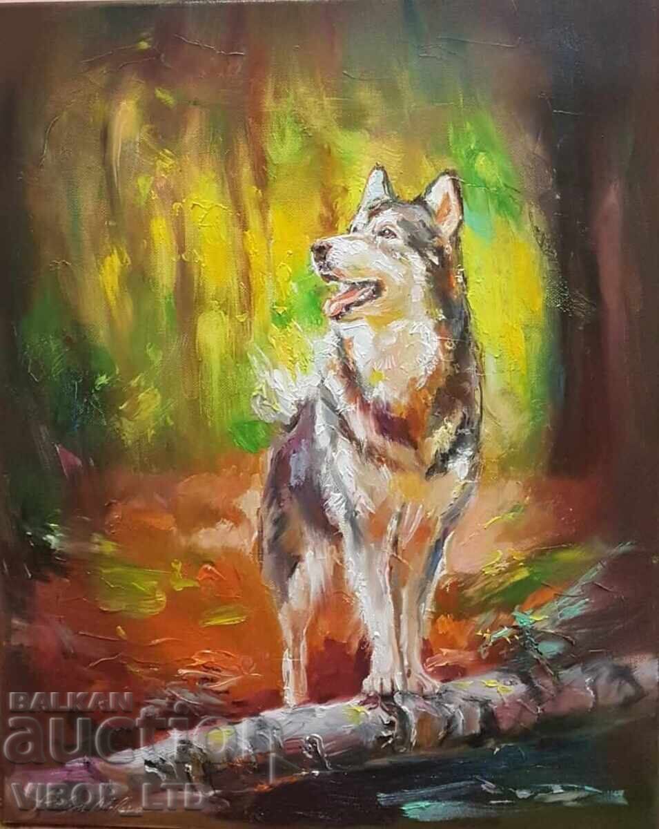 Artist/painting WALK IN THE MOUNTAINS/50/40, oil/canvas/signed Artist/painting WALK IN THE MOUNTAINS/50/40, oil/canvas/signed