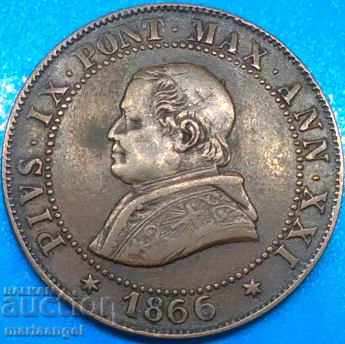 1 Σόλδο 1866 Βατικανό 5 σεντέζιμι Πίος IX 5γρ μπρούντζος - 7 1 Σόλδο 1866 Βατικανό 5 σεντέζιμι Πίος IX 5γρ μπρούντζος - 7