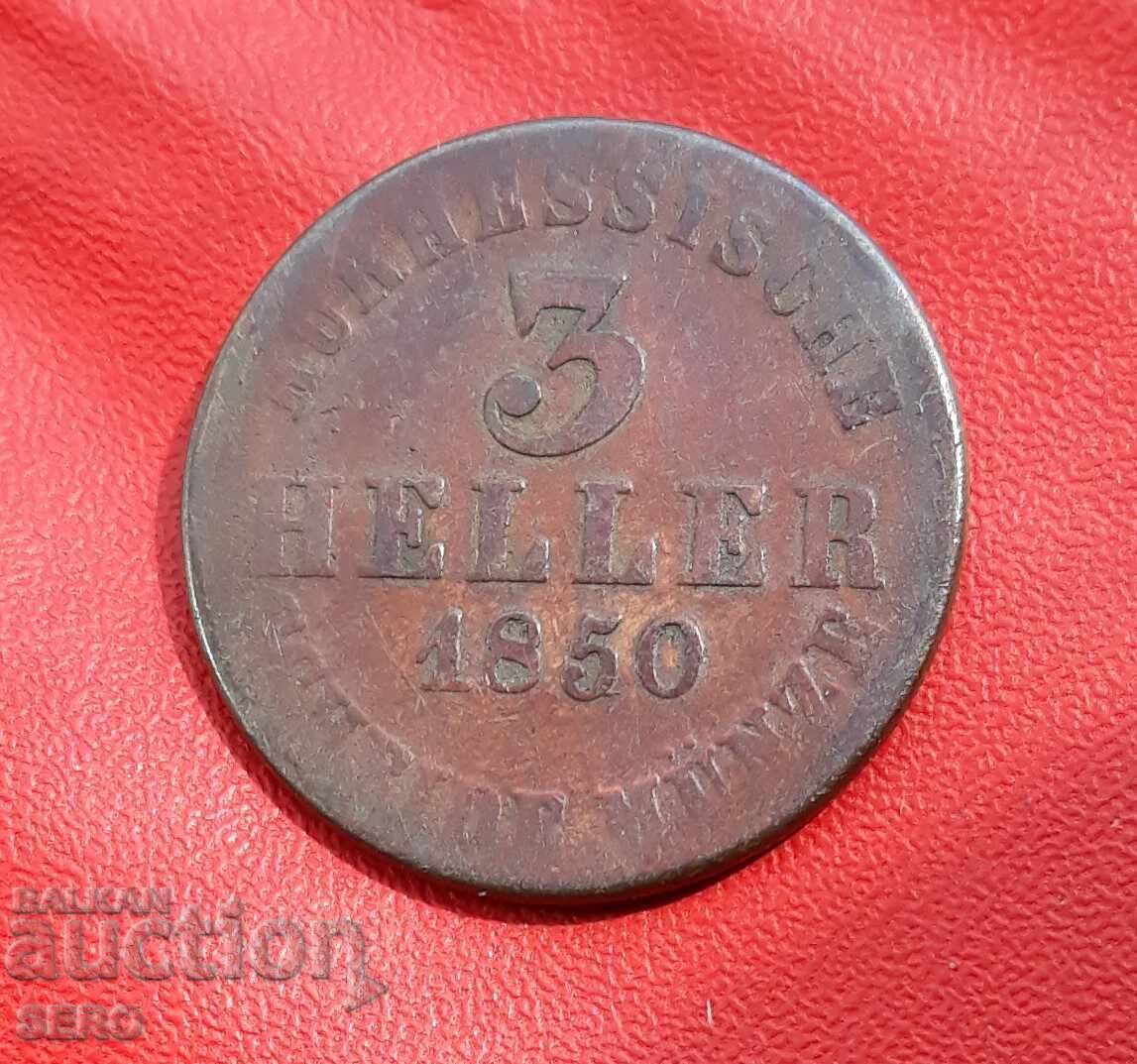 Germania-Hesse-Kassel-3 Heller 1850