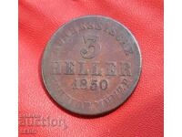Germania-Hesse-Kassel-3 Heller 1850