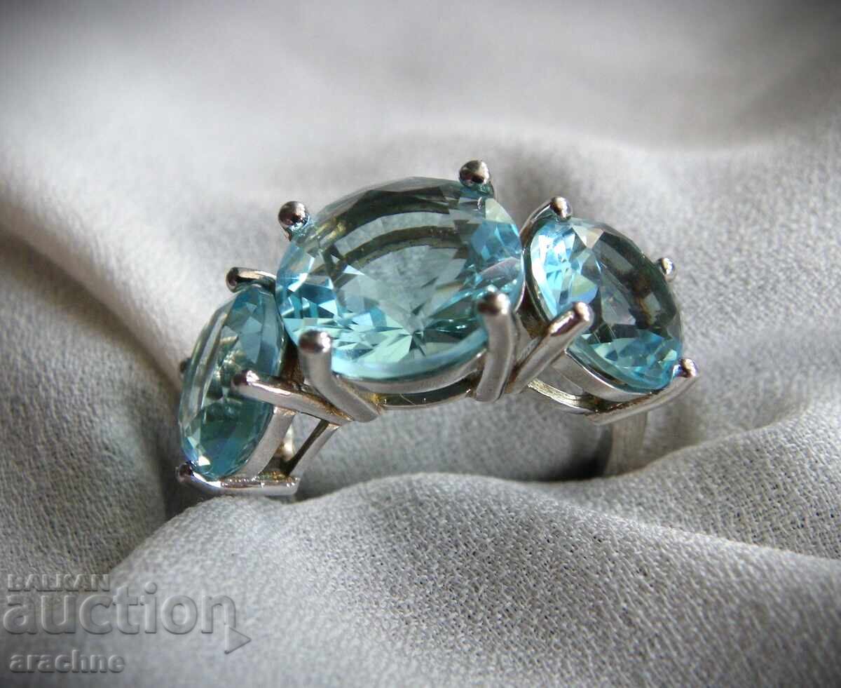 Livrarea Inel de argint cu acvamarin de la DAVERIVICENZA AREZZO Livrarea Inel de argint cu acvamarin de la DAVERIVICENZA AREZZO