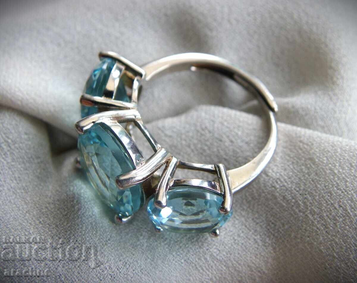 Inel de argint cu acvamarin de la DAVERIVICENZA AREZZO - 5 Inel de argint cu acvamarin de la DAVERIVICENZA AREZZO - 5