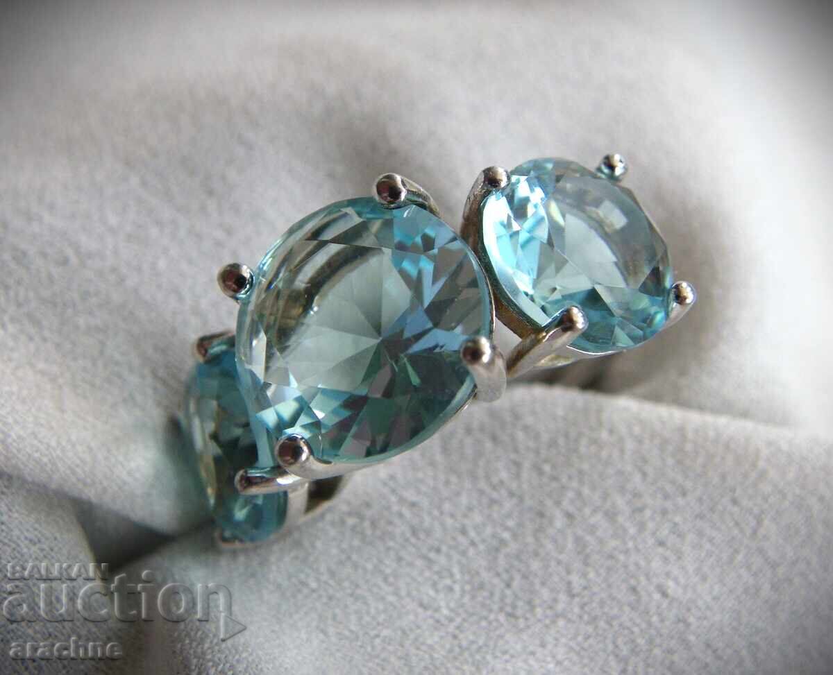 Inel de argint cu acvamarin de la DAVERIVICENZA AREZZO - 6 Inel de argint cu acvamarin de la DAVERIVICENZA AREZZO - 6