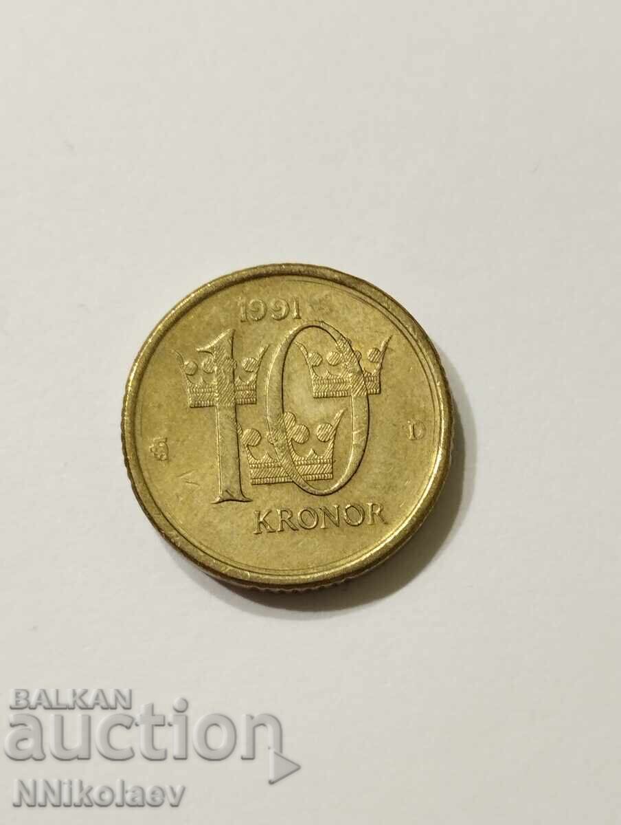 Аукцион Швеция 10 крони 1991 г. Аукцион Швеция 10 крони 1991 г.