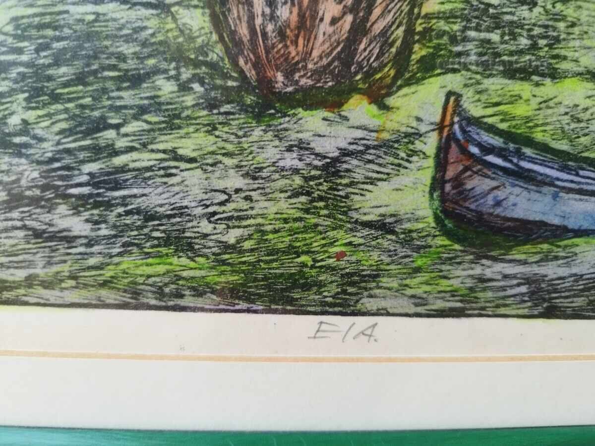 Livrarea Tablou, grafică, "Kraj Ropotamo", pict. Iv. Stratiev, 1997 Livrarea Tablou, grafică, "Kraj Ropotamo", pict. Iv. Stratiev, 1997