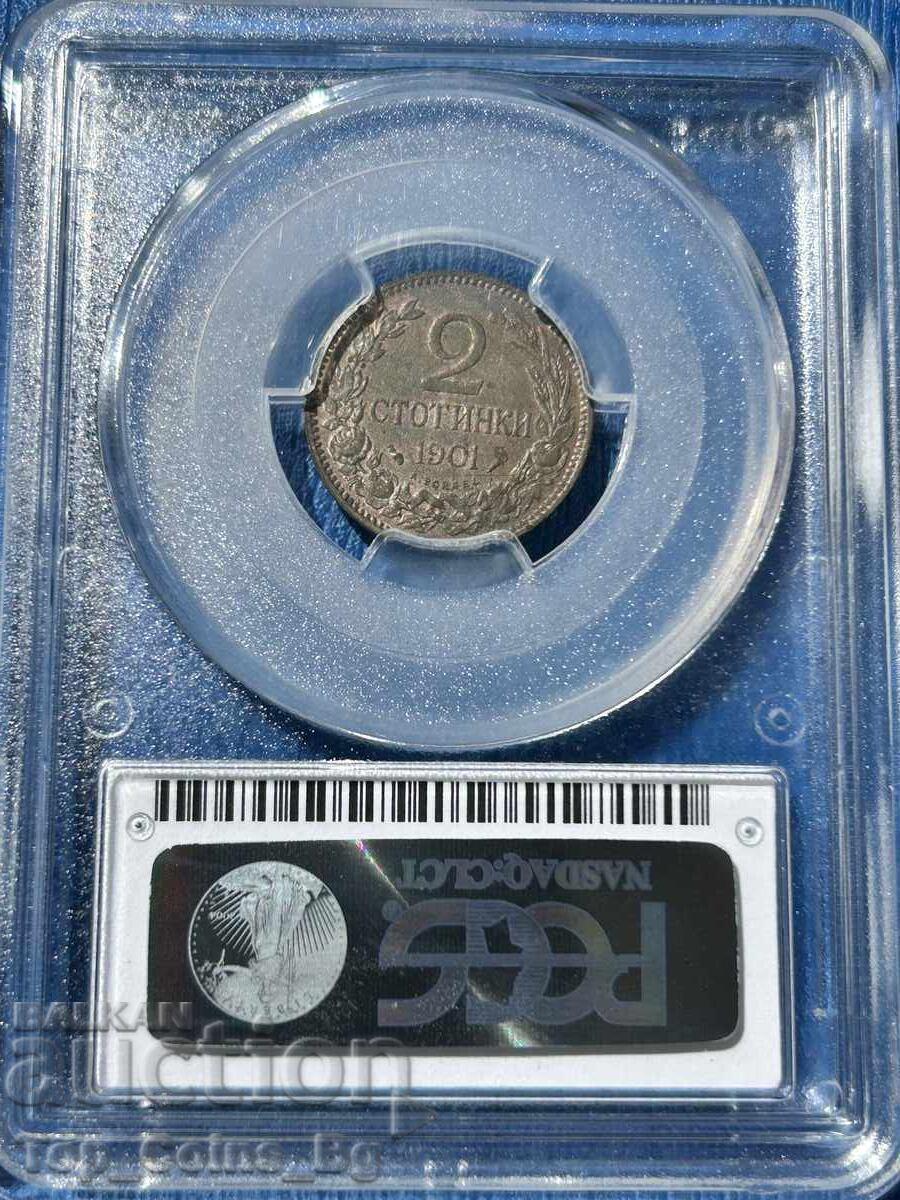 2 stotinki 1901 MS 62 BN PCGS 29318641 - 5