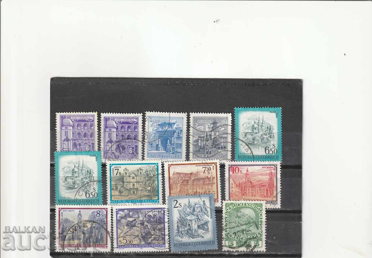 АВСТРИЯ - 16 бр. разни унищожени марки от ПП АВСТРИЯ - 16 бр. разни унищожени марки от ПП