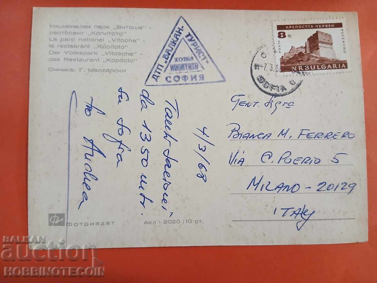 BULGARIA CĂRȚI POȘTALE CĂLĂTORIE VITOȘA COPITA 1968 RDG cu preț 1.99 BGN | € 1.02