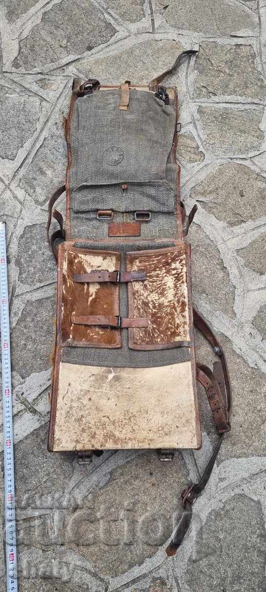 Delivery of Old military backpack