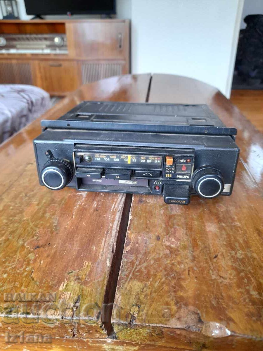 Παλιό ραδιοκασετόφωνο αυτοκινήτου Philips 885 Παλιό ραδιοκασετόφωνο αυτοκινήτου Philips 885