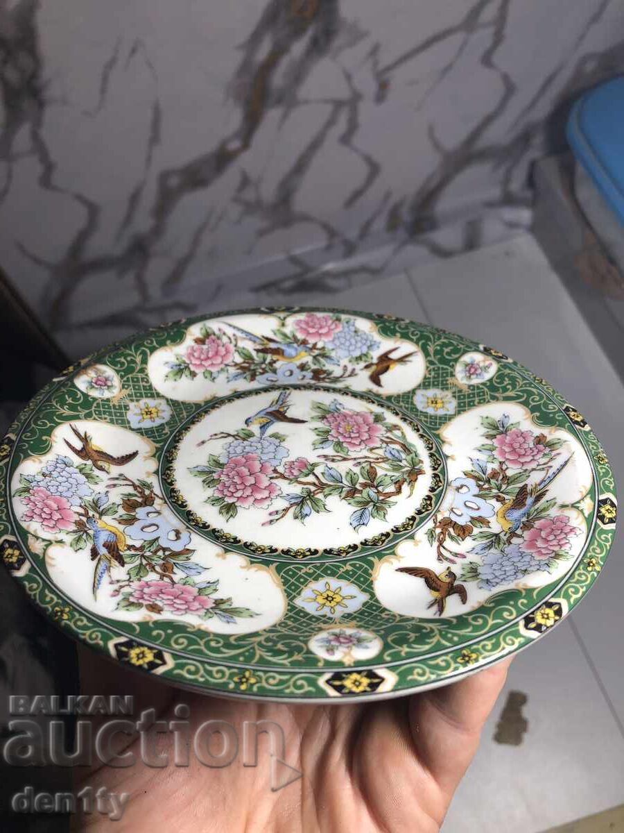 Японска декорирана чиния с цветя и птици - 5