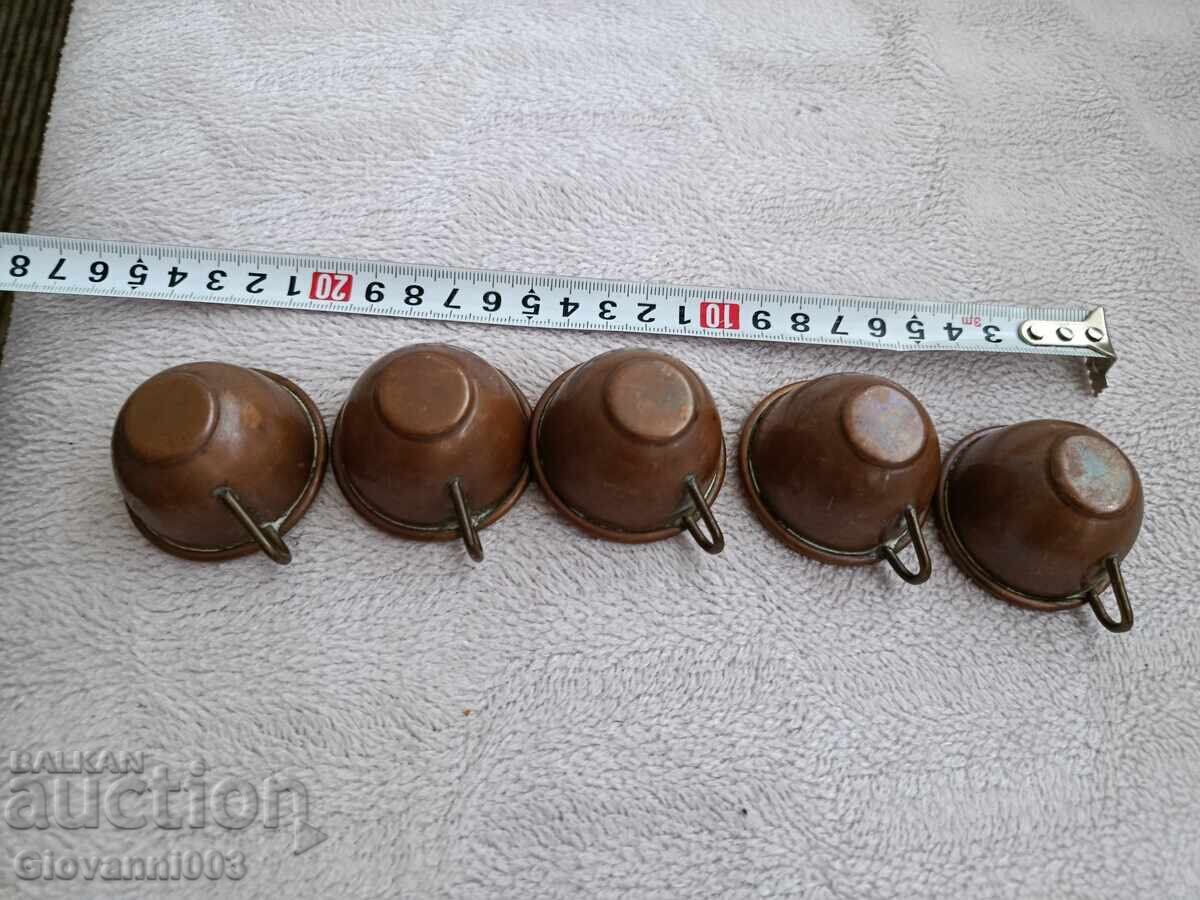 Small copper cups - 5 Small copper cups - 5
