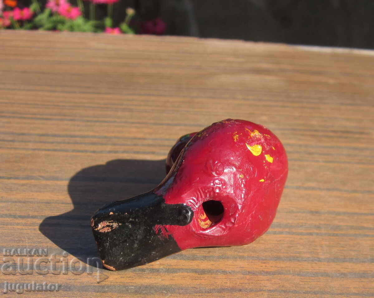 Old Bulgarian Folk Ceramic Whistle Bird Chicken - 6