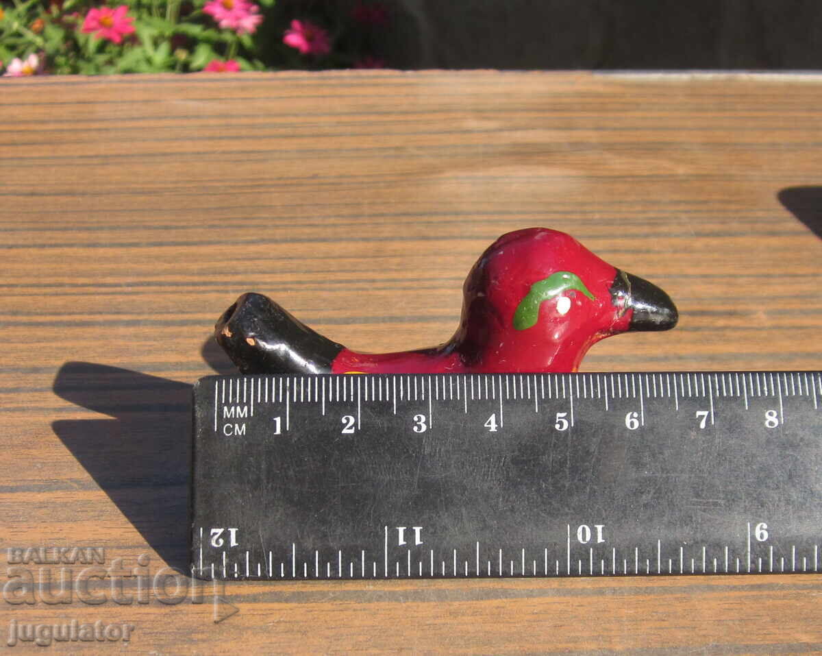 Old Bulgarian Folk Ceramic Whistle Bird Chicken - 7