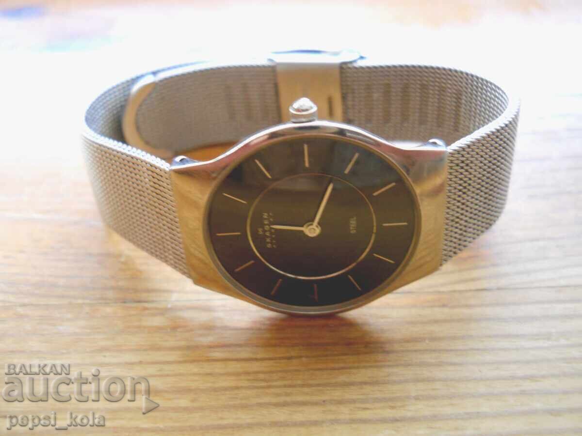Ultra-thin quartz watch "Skagen Steel Quartz" Denmark - 5 Ultra-thin quartz watch "Skagen Steel Quartz" Denmark - 5