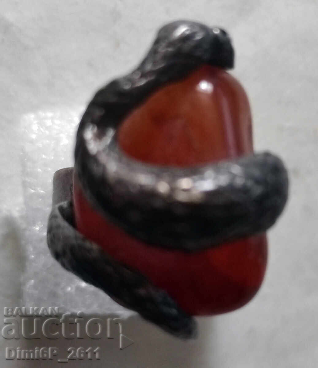 Antique Silver Ring with Snake and Carnelian Stone with price € 163.61 | 319.99 BGN